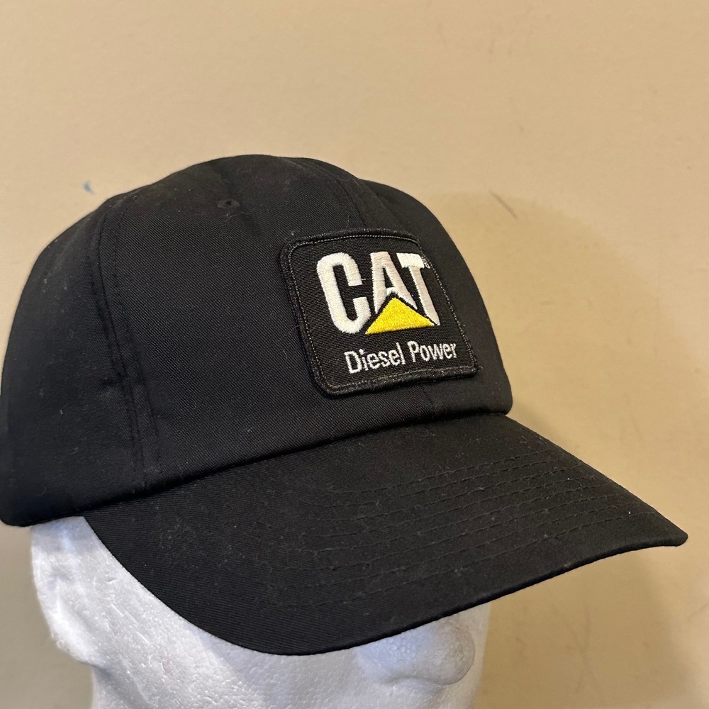 CAT Caterpillar Diesel Power Patten Snapback Hat Black Trucker Cap Mens